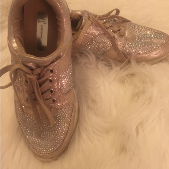 gold lame shoes